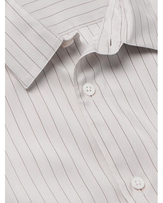 The Row White Albie Striped Silk Shirt for men