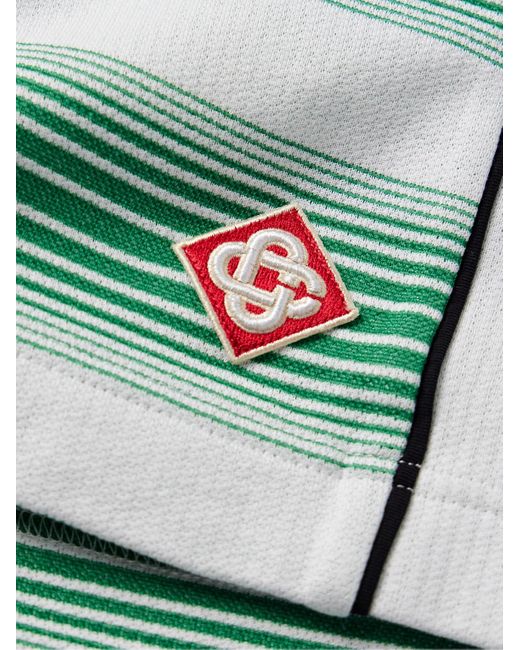 Casablancabrand Green Straight-leg Logo-appliquéd Cotton-blend Shorts for men