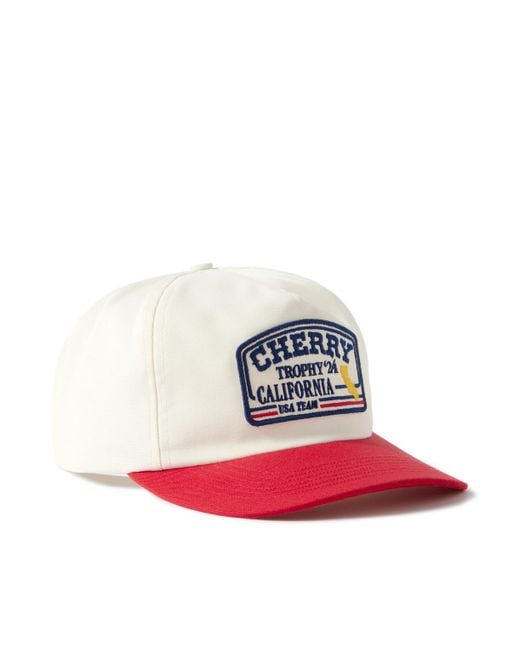 CHERRY LA White Logo-embroidered Cotton-canvas Baseball Cap for men