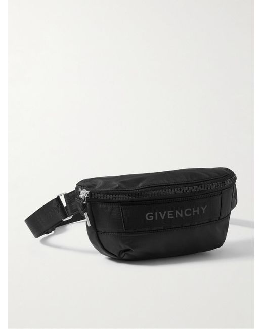 Givenchy Black G-trek Logo-appliquéd Webbing-trimmed Ripstop Belt Bag for men