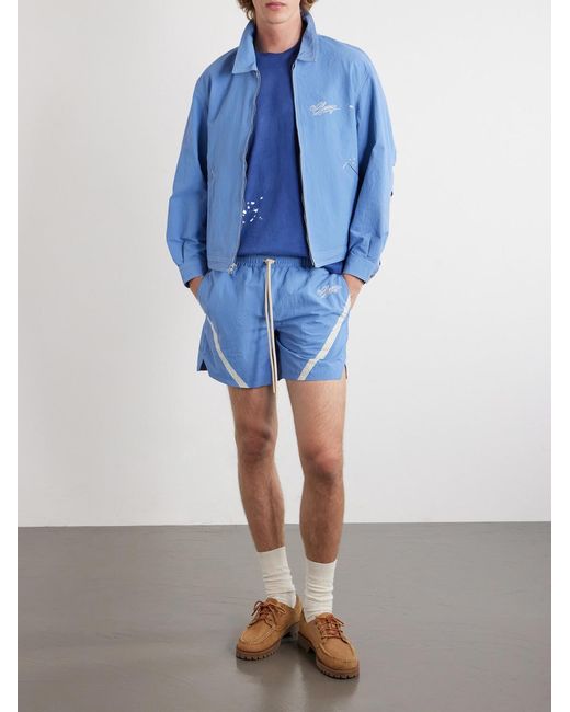 CHERRY LA Blue Logo-Printed Woven Straight-Leg Shorts for men