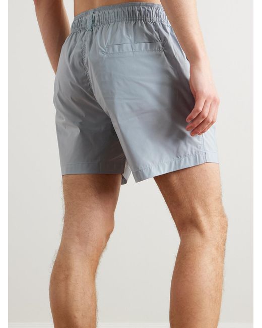 Frescobol Carioca Blue Salvador Straight-Leg Mid-Length Recycled Swim Shorts for men