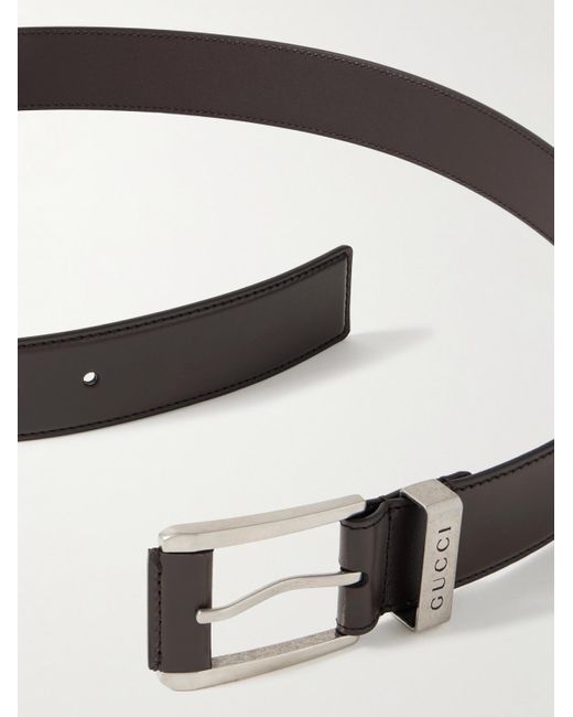 Gucci Brown 3.5cm Leather Belt for men