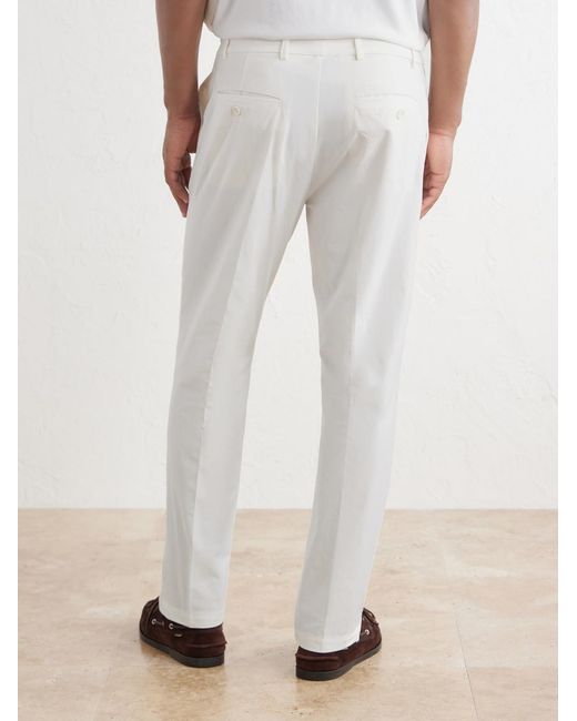 James Perse White Slim-Fit Stretch Cotton-Blend Trousers for men