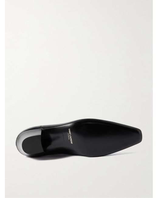 Saint Laurent Black Rainer Glossed-leather Chelsea Boots for men
