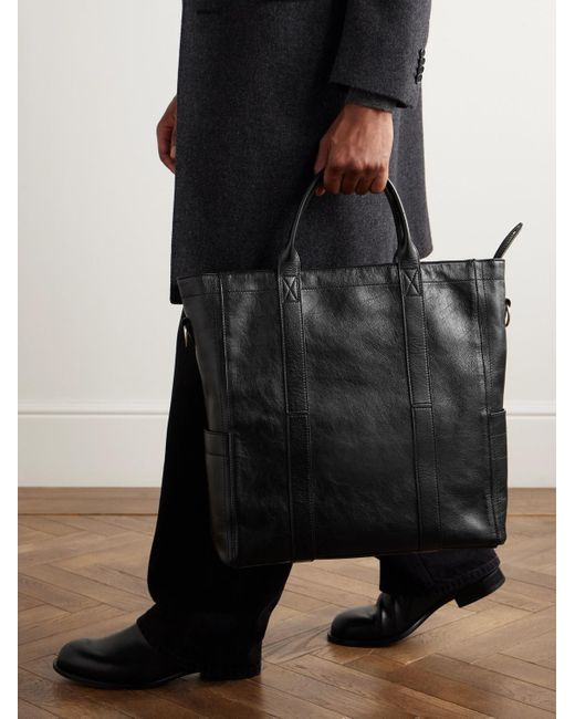 Metier Black Mariner Elvis Leather Tote Bag for men