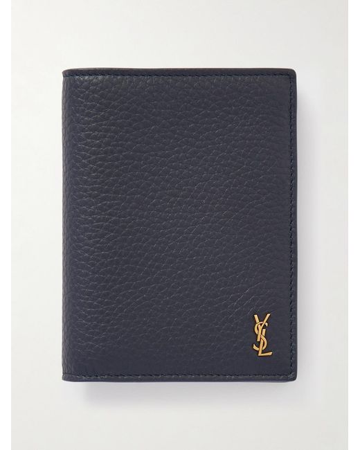 Saint Laurent Blue Full-Grain Leather Billfold Wallet for men