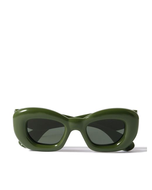 Loewe Green Inflated Square-frame Acetate Sunglasses for men