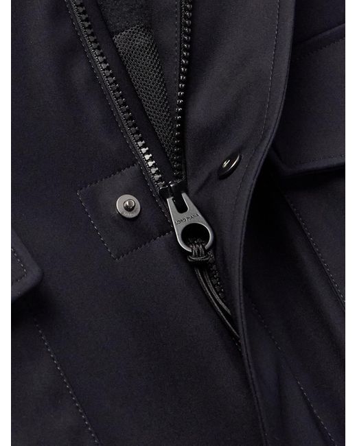 Loro Piana Blue Traveller Logo-appliquéd Bristol Clima System 3l Wool-blend Hooded Field Jacket for men