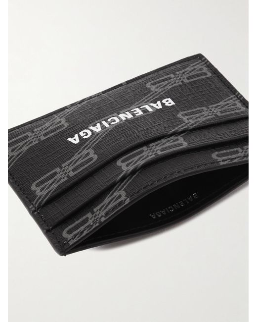 Balenciaga Black Logo-Print Coated-Canvas Cardholder for men