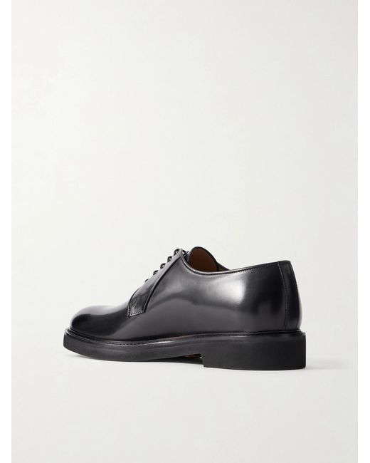 Mr P. Black Leather Derby Shoes for men