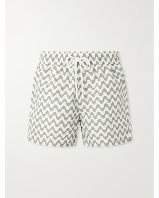 Frescobol Carioca White Rio Printed Swim Shorts for men