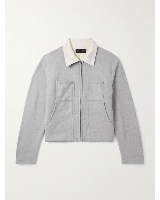 Les Tien Jacke aus Baumwoll-Jersey mit Reißverschluss in Gray für Herren