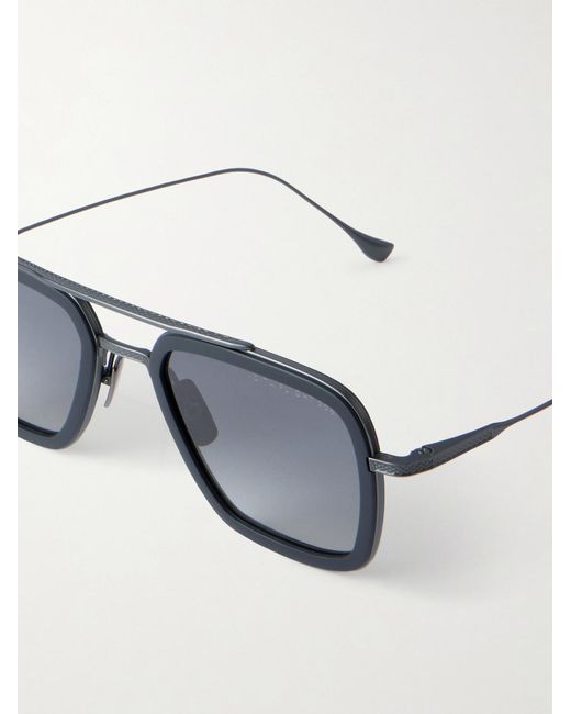 Dita Eyewear Blue Flight.006 Aviator-Style Titanium And Acetate Sunglasses for men