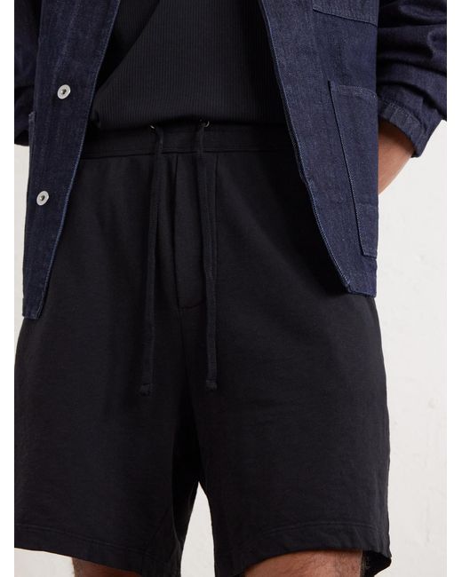 James Perse Black Straight-Leg Cotton-Jersey Drawstring Shorts for men