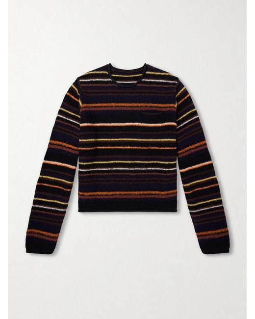 Sacai Black Striped Wool-Blend Sweater for men
