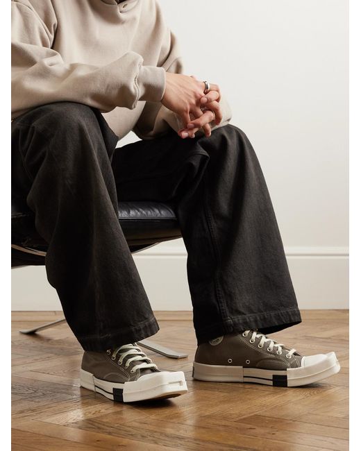 Rick Owens Brown Gray Converse Edition Turbodrk Chuck 70 Sneakers for men