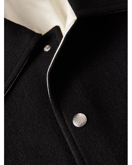 Bode Black Reversible Logo-Appliquéd Wool And Satin Jacket for men