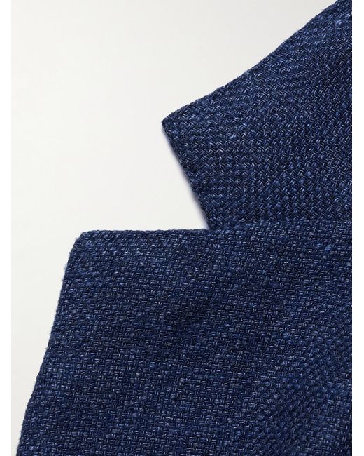 Sid Mashburn Blue Kincaid No. 2 Linen And Wool-blend Hopsack Blazer for men