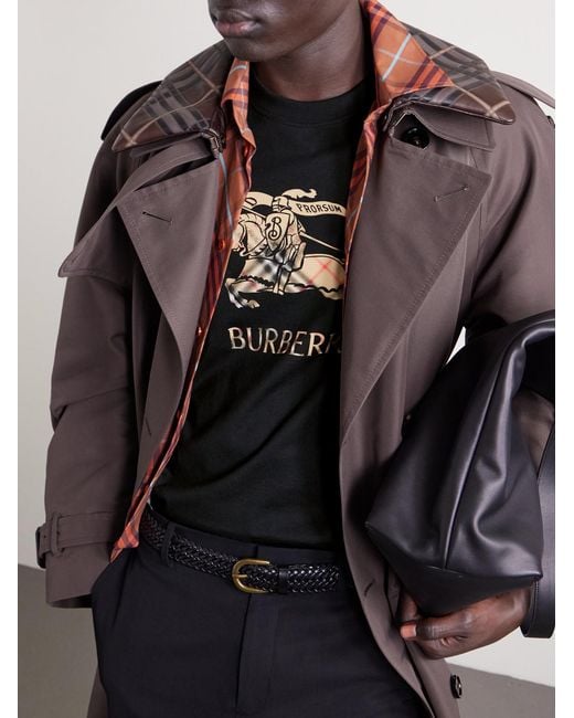 Burberry Blue Logo-print Cotton-jersey T-shirt for men