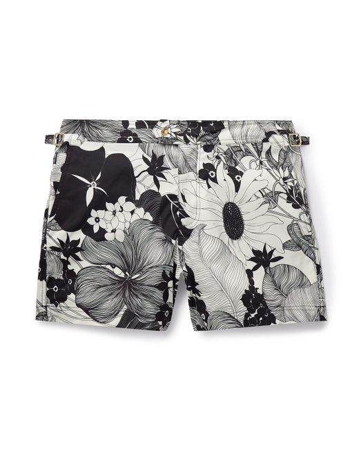 Tom Ford Metallic Slim-fit Short-length Floral-print Swim Shorts for men