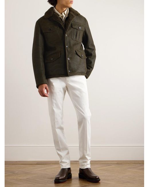 Etro Green Shearling Chore Jacket for men