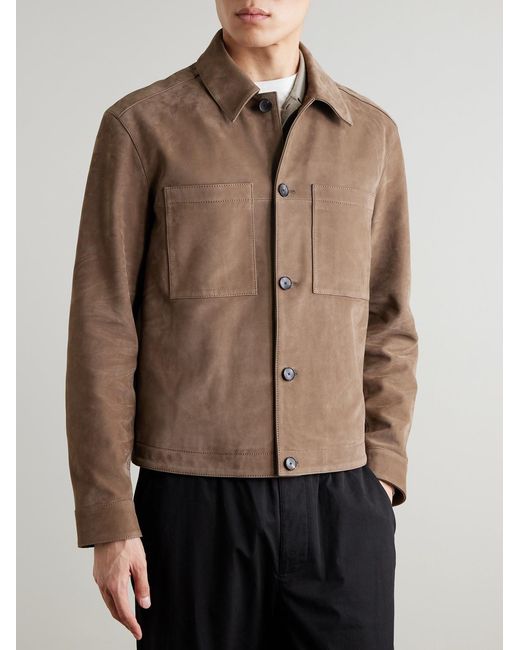 Mr P. Brown Suede Overshirt for men