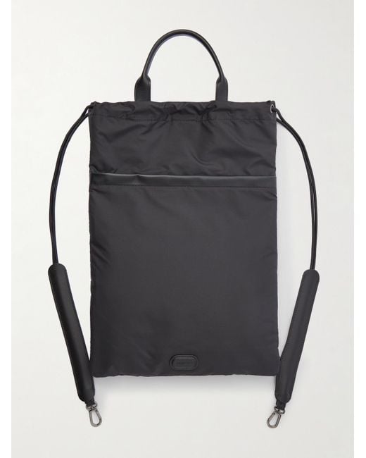 John Lobb Black Leather-Trimmed Shell Shoe Bag for men