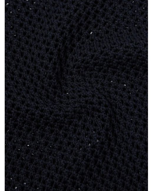 Auralee Blue Open-knit Cotton Sweater for men