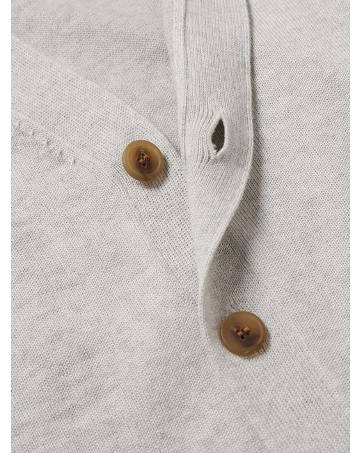 Maison Kitsuné Schmal geschnittener Cardigan aus Wolle mit Logoapplikation in White für Herren