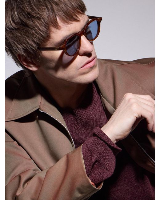 Cutler & Gross Brown Gr06 Round-frame Tortoiseshell Acetate Sunglasses for men