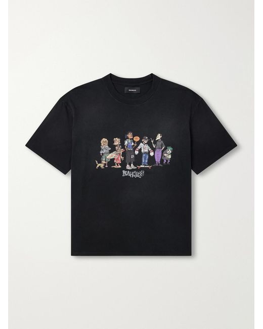 NAHMIAS Black Printed Cotton-jersey T-shirt for men