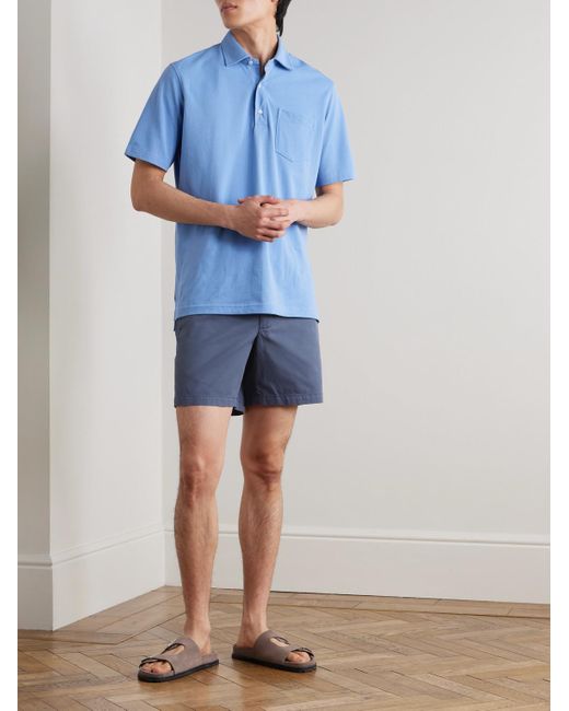 Sid Mashburn Blue Straight-Leg Garment-Dyed Cotton-Twill Shorts for men