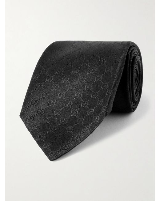 8Cm Logo-Jacquard Silk Tie di Gucci in Black da Uomo