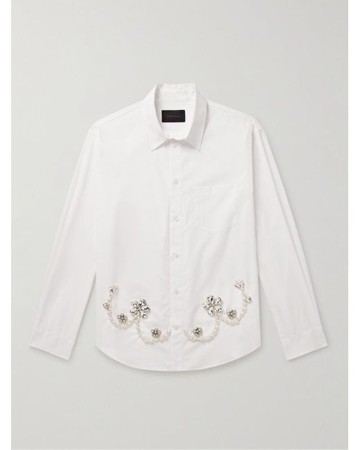 Blouses and Shirts  Embellished Poplin Tunic WHITE/BLACK