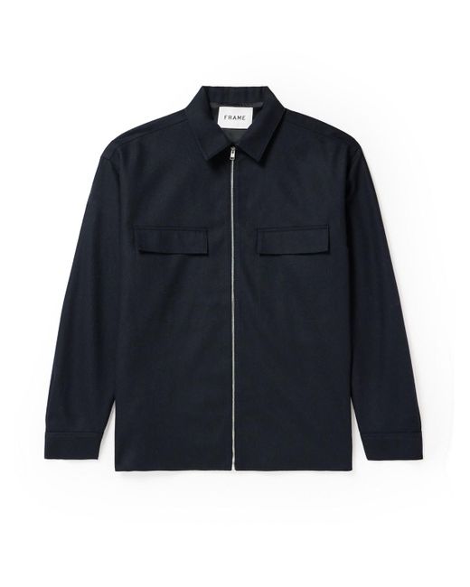 FRAME Blue Wool-blend Flannel Chore Jacket for men