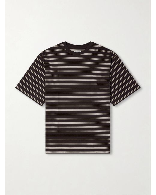 Kaptain Sunshine Black Striped Cotton-jersey T-shirt for men