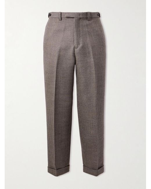 Beams Plus Gray Straight-leg Checked Wool Suit Trousers for men