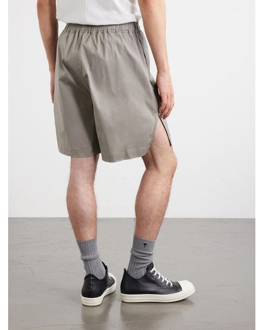 Rick Owens Gray Boxer Straight-Leg Cotton-Blend Canvas Drawstring Shorts for men