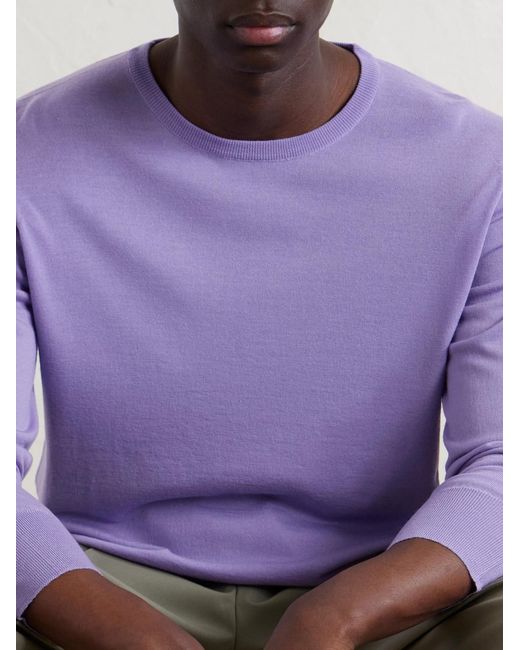 William Lockie Purple Virgin Wool Sweater for men