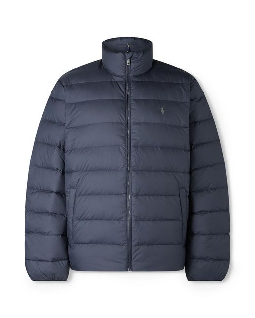 Polo Ralph Lauren Blue Logo-Embroidered Quilted Shell Down Jacket for men
