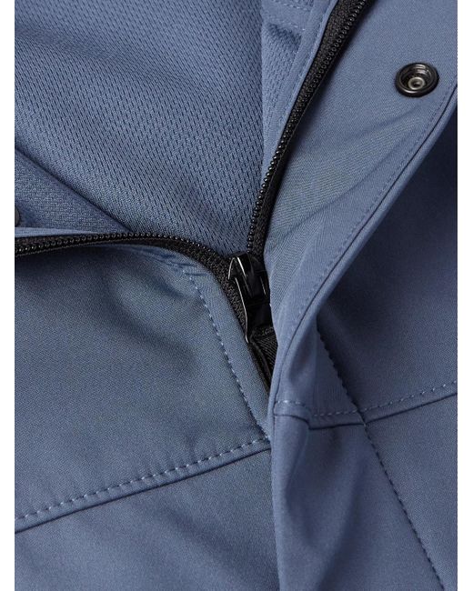 Stone Island Blue Logo-appliquéd Shell Hooded Jacket for men