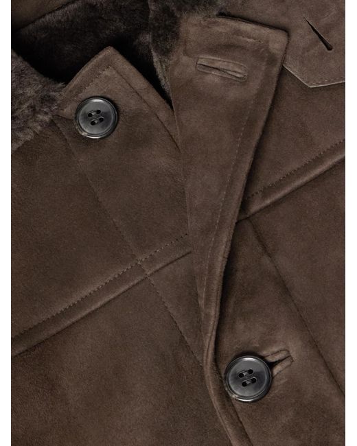 Zegna Brown Shearling Coat for men
