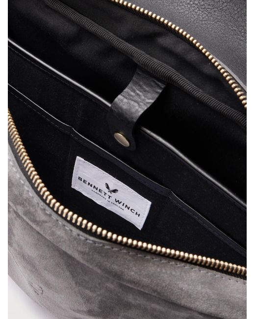 Bennett Winch Black Suede And Leather Briefcase for men