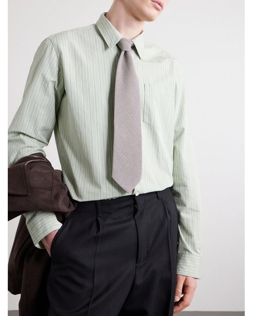 Oliver Spencer White 8Cm -Knitted Cotton-Blend Tie for men