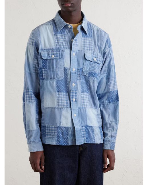 Polo Ralph Lauren Blue Patchwork Cotton Shirt for men