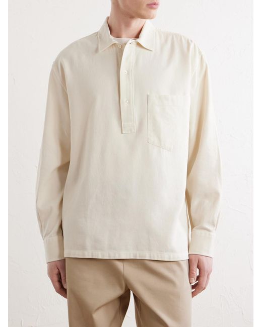 Officine Generale Natural Jordy Cotton-Twill Polo Shirt for men