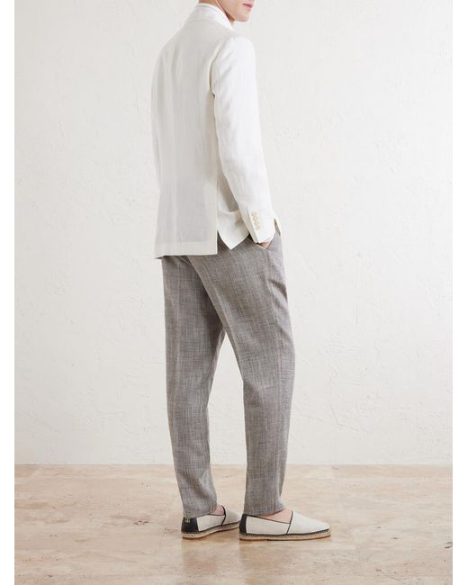 Brunello Cucinelli White Linen Blazer for men