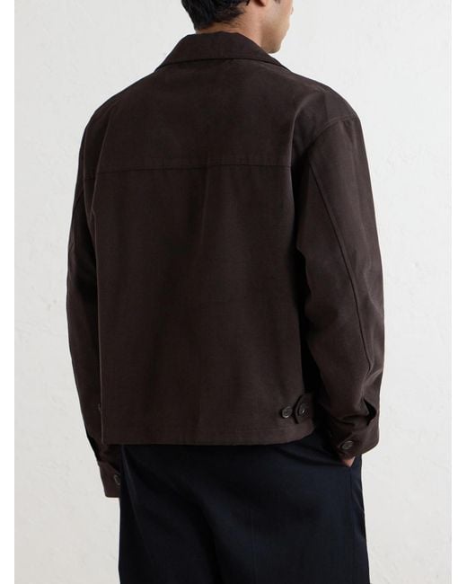 mfpen Black Postal Cotton-Velvet Jacket for men