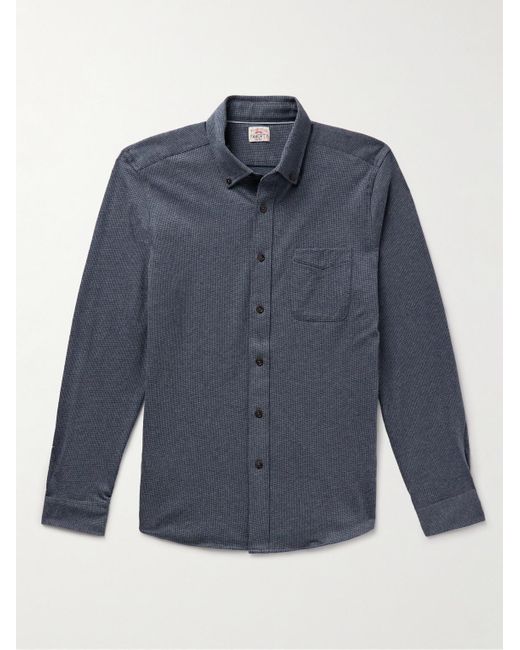 Faherty Brand Hemd aus Baumwolle mit Button-Down-Kragen und Hahnentrittmuster in Blue für Herren